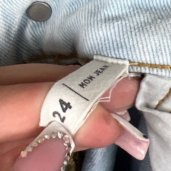 PacSun Mom Jean Patch 100% Cotton Size 24 - Picture 10 of 11